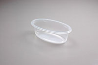 8.66 x 5.12 x 2.80 Inch (in) Size Oval Polyethylene Terephthalate (PETE) Food Packaging Container (500635)