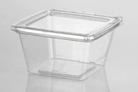 4.49 x 4.78 x 2.36 Inch (in) Size Square Polyethylene Terephthalate (PETE) Food Packaging Container (T21904)