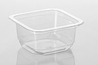 4.47 x 4.47 x 2.15 Inch (in) Size Square Polyethylene Terephthalate (PETE) Food Packaging Container (T13426)