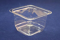 4.47 x 4.47 x 2.87 Inch (in) Size Square Polyethylene Terephthalate (PETE) Food Packaging Container (T13786-A)