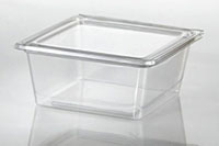 5.65 x 6.02 x 2.43 Inch (in) Size Square Polyethylene Terephthalate (PETE) Food Packaging Container (T21906)